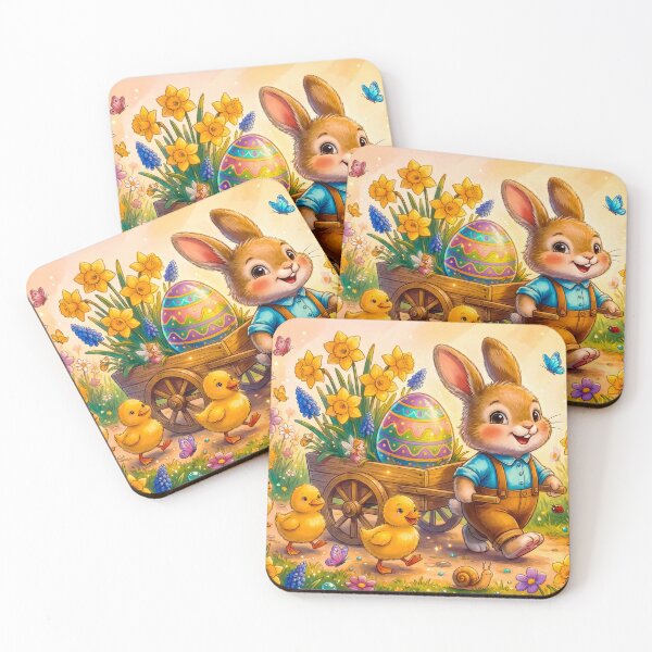 Item preview, Happy Easter Bunny Pushing Egg Cart with Baby Ducks | Kids T-Shirt designed and sold by MaisonMaroMara.