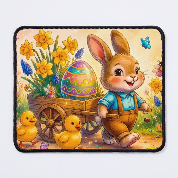 Item preview, Happy Easter Bunny Pushing Egg Cart with Baby Ducks | Kids T-Shirt designed and sold by MaisonMaroMara.