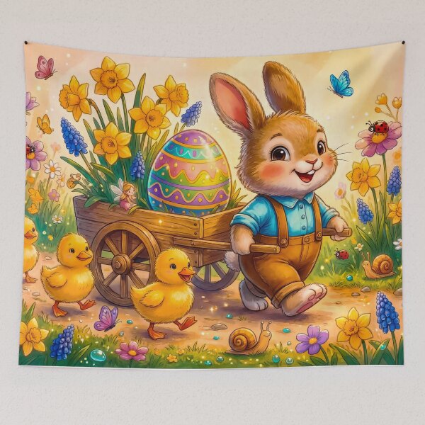 Item preview, Happy Easter Bunny Pushing Egg Cart with Baby Ducks | Kids T-Shirt designed and sold by MaisonMaroMara.