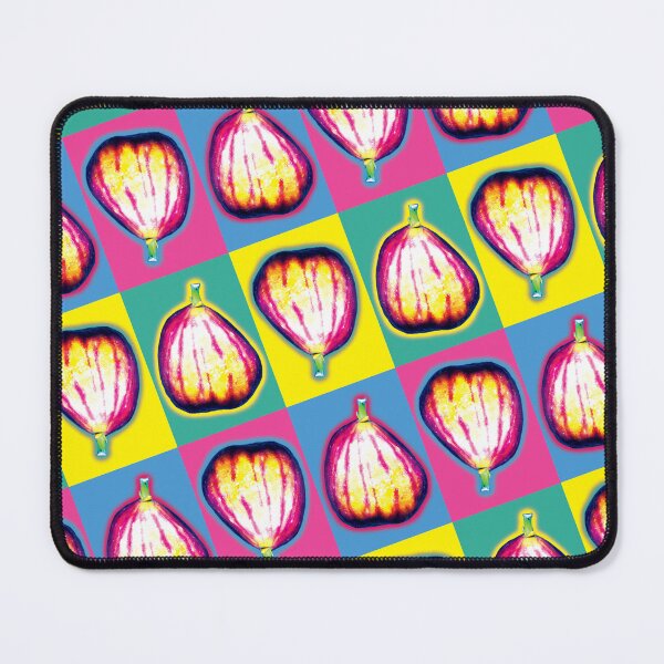 Item preview, Colourful Pop Art Fig Pattern on Bold Checkerboard Background designed and sold by Fabulosa Designs.