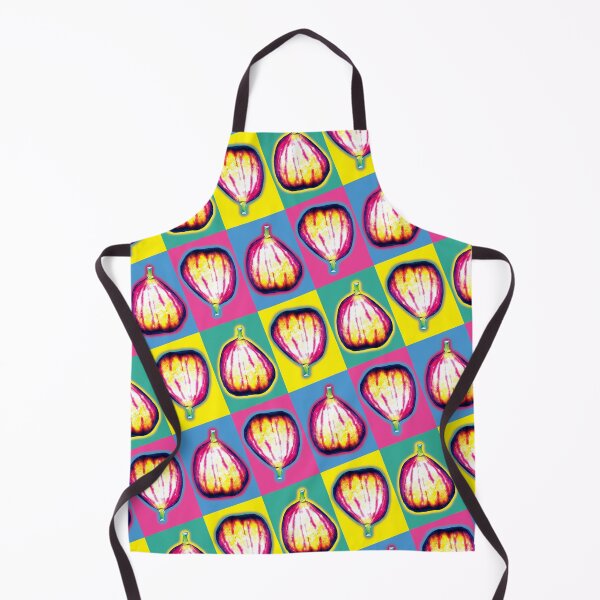 Item preview, Colourful Pop Art Fig Pattern on Bold Checkerboard Background designed and sold by Fabulosa Designs.
