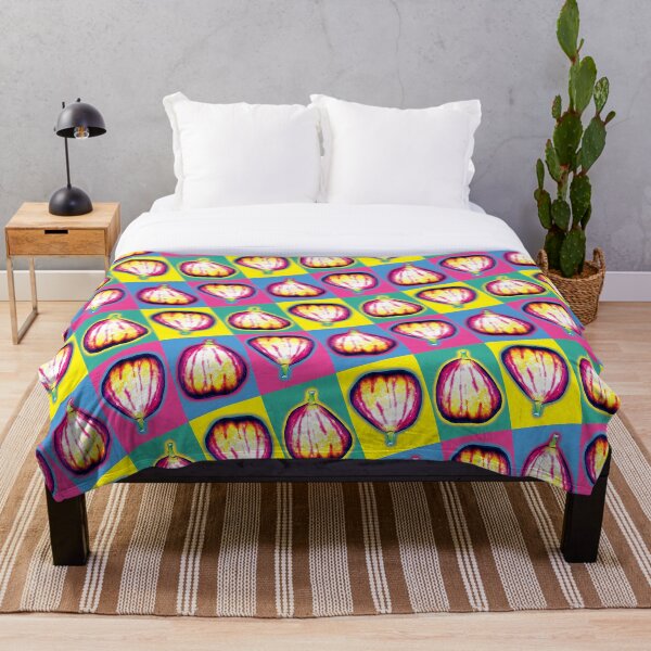 Item preview, Colourful Pop Art Fig Pattern on Bold Checkerboard Background designed and sold by Fabulosa Designs.