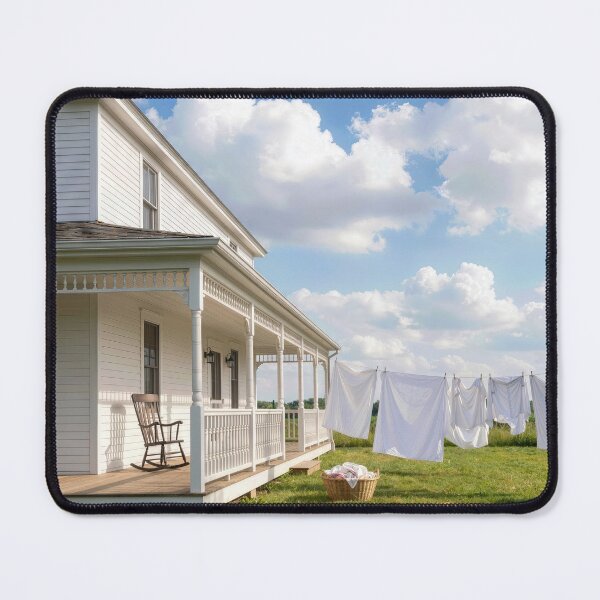 Item preview, Farmhouse with Laundry Hanging on a Clothesline designed and sold by Maria Dryfhout.