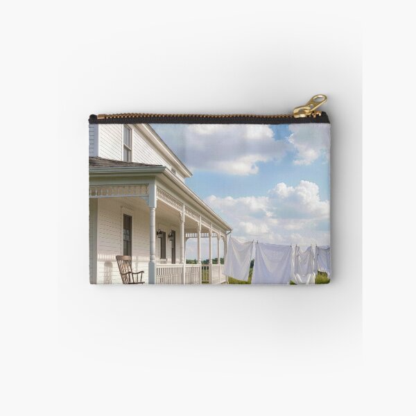 Item preview, Farmhouse with Laundry Hanging on a Clothesline designed and sold by Maria Dryfhout.