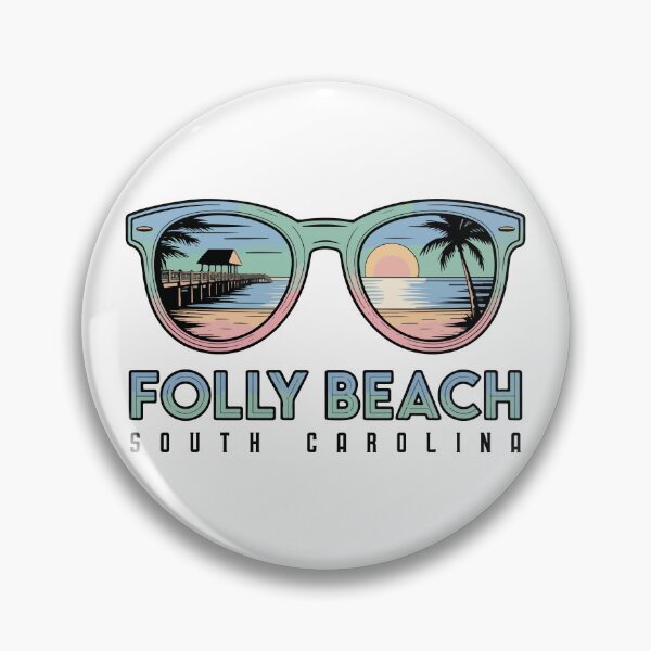 Item preview, Folly Beach South Carolina Sunglasses Reflection Summer Beach designed and sold by PixelWaveBD.