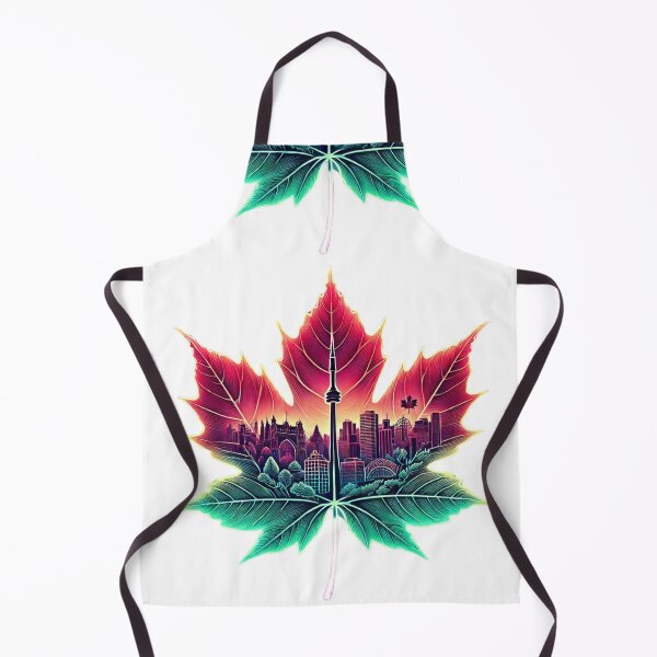 Item preview, Toronto Skyline Neon on a Leaf /CN Tower Toronto Canada Cityscape/Green-Red designed and sold by BeatyinChaos.