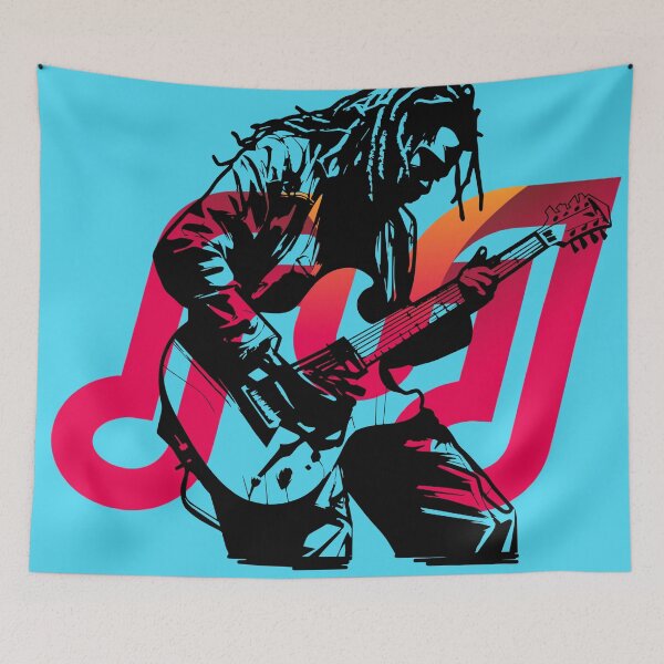 Item preview, Electric Rhythm - Guitarist and Soundwave Art designed and sold by Mini Pixel Perfect Co..