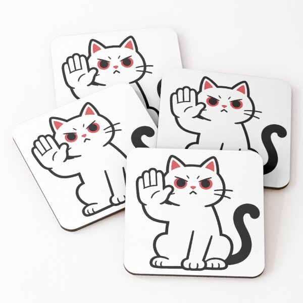 Item preview, Angry Cat Stop Gesture Sassy designed and sold by Echo-Draw.