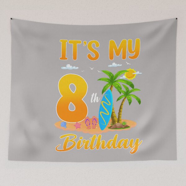 Item preview, It's My 8th Birthday Surfing Beach Theme 8 Year Old designed and sold by GreggRoss.