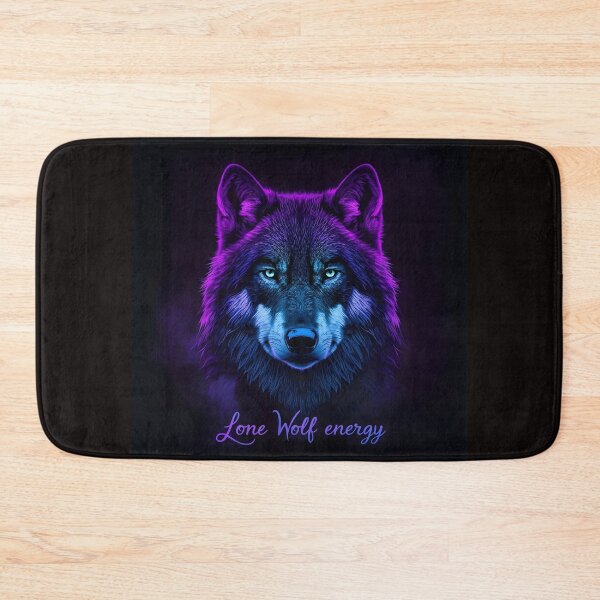 Item preview, Lone Wolf Energy – Neon Cyber Wolf Art designed and sold by Kavya Art.