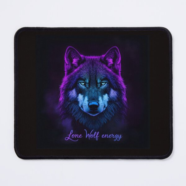 Item preview, Lone Wolf Energy – Neon Cyber Wolf Art designed and sold by Kavya Art.