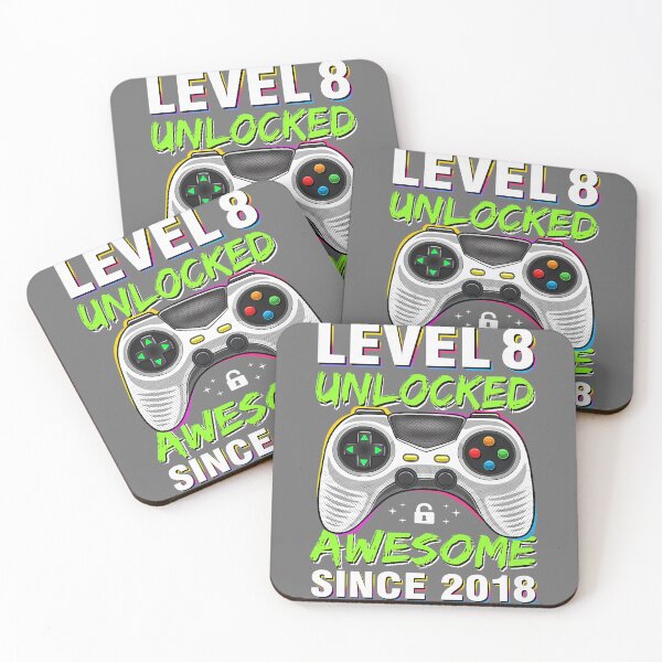 Item preview, Level 8 Unlocked Awesome Since 2018 8th Birthday Gaming Boys designed and sold by KristineLi.
