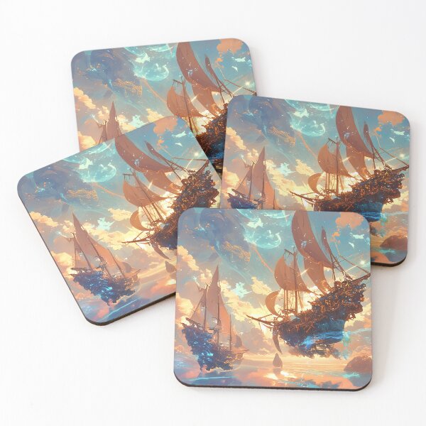 Item preview, Beyond the Horizon – Fantasy Sky Ships Aesthetic Illustration designed and sold by AuraloomAtelier.