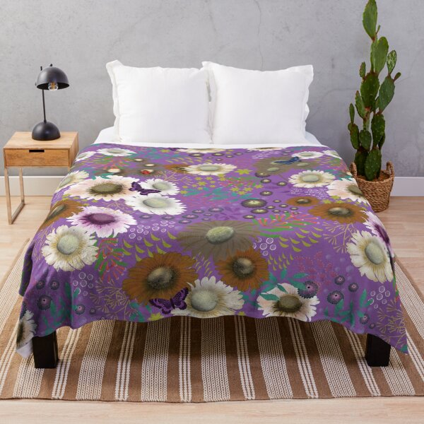 Item preview, Midnight Wildflowers on lilac designed and sold by phatlizzardart.