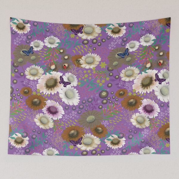 Item preview, Midnight Wildflowers on lilac designed and sold by phatlizzardart.
