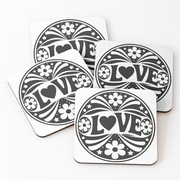 Item preview, Retro Love Groovy Floral Circle | 70s Hippie Love Badge Design designed and sold by GinColorist.