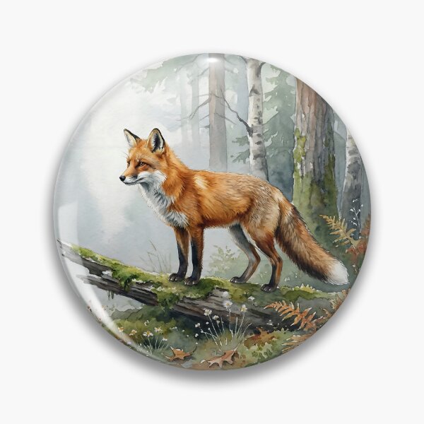 Item preview, Red fox in the mystical Nordic misty forest designed and sold by Ratatosk-AI.
