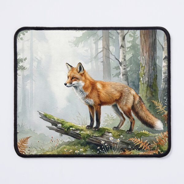 Item preview, Red fox in the mystical Nordic misty forest designed and sold by Ratatosk-AI.