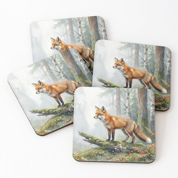 Item preview, Red fox in the mystical Nordic misty forest designed and sold by Ratatosk-AI.