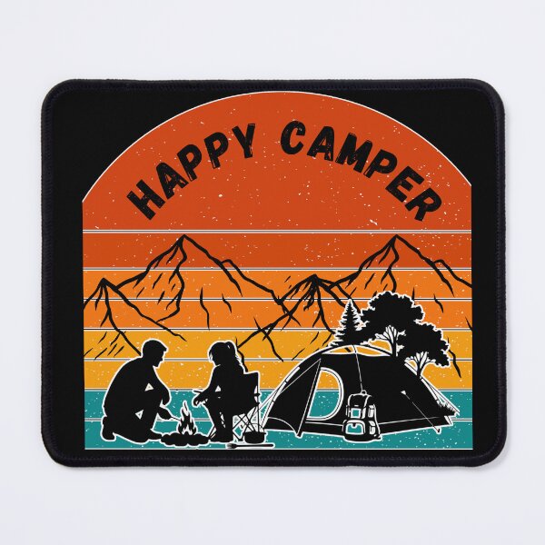 Item preview, Happy Camper Retro Camping Design Mountain Campfire Outdoor Gift designed and sold by Ladys-Gents.