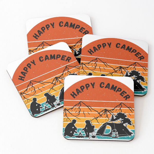Item preview, Happy Camper Retro Camping Design Mountain Campfire Outdoor Gift designed and sold by Ladys-Gents.