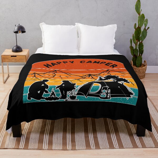 Item preview, Happy Camper Retro Camping Design Mountain Campfire Outdoor Gift designed and sold by Ladys-Gents.
