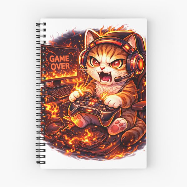 Item preview, Angry Gamer Cat Game Over Funny Gaming Sticker designed and sold by MyDesignNest1.