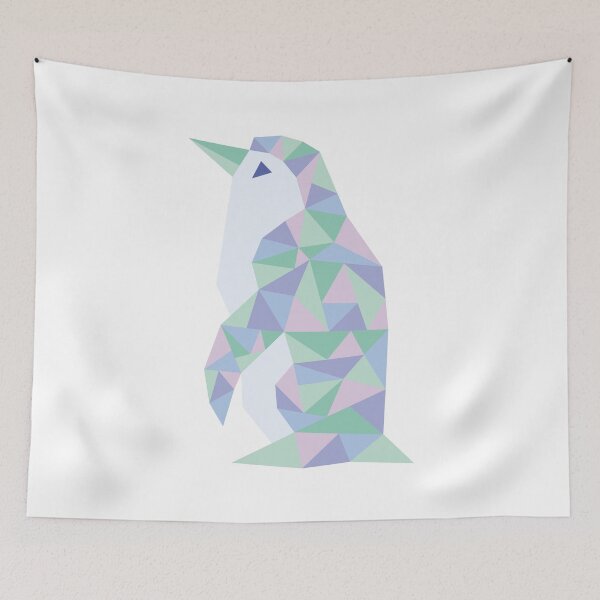 Item preview, Abstract polygonal penguin designed and sold by SilverFroggee.
