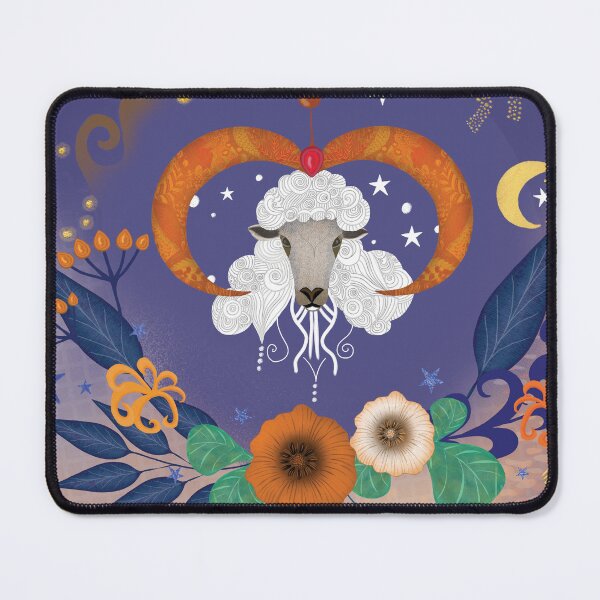 Item preview, Celestial Capricorn: Sea-Goat Goddess with Cosmic Wildflowers designed and sold by phatlizzardart.