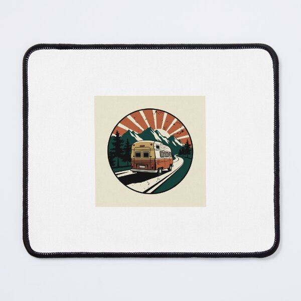 Item preview, Van Life Road Retro Mountain Badge designed and sold by BlumeBaloo.