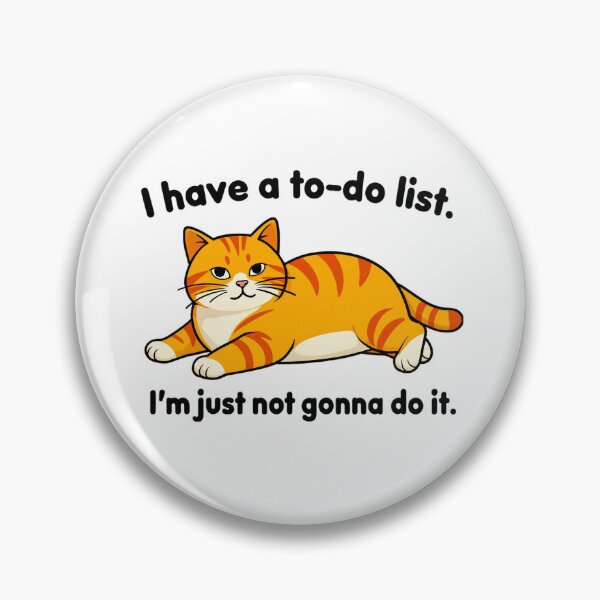 Item preview, Funny Procrastination Ginger Cat To-Do List Quote designed and sold by Echo-Draw.