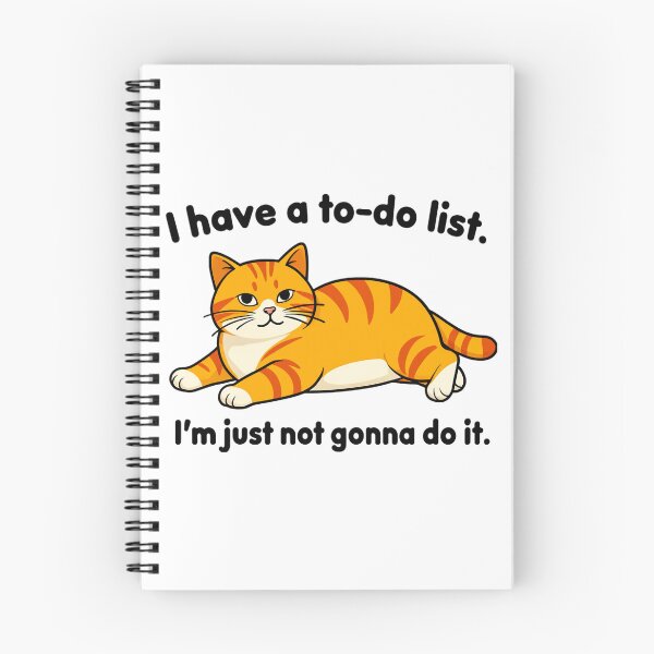 Item preview, Funny Procrastination Ginger Cat To-Do List Quote designed and sold by Echo-Draw.