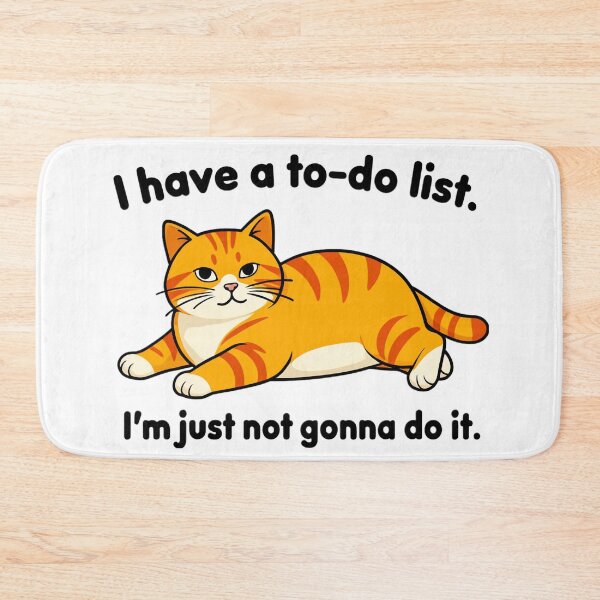 Item preview, Funny Procrastination Ginger Cat To-Do List Quote designed and sold by Echo-Draw.
