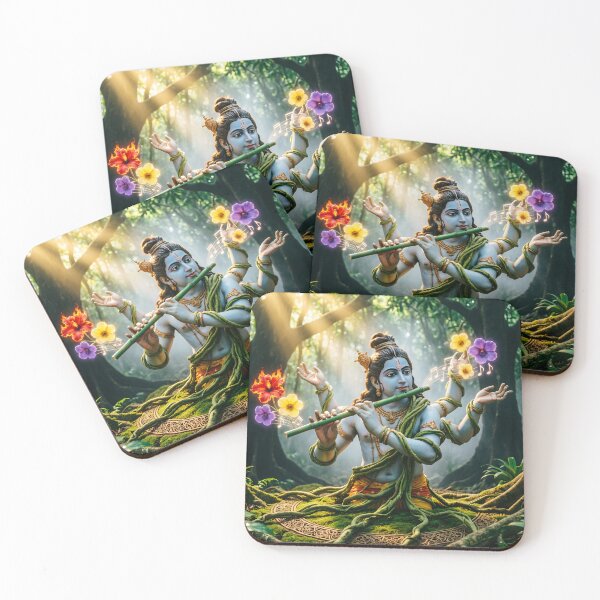 Item preview, Krishna Flute Art — Mystical Spiritual Illustration designed and sold by Schoenenwald - Illustrations Uniques et Originales.