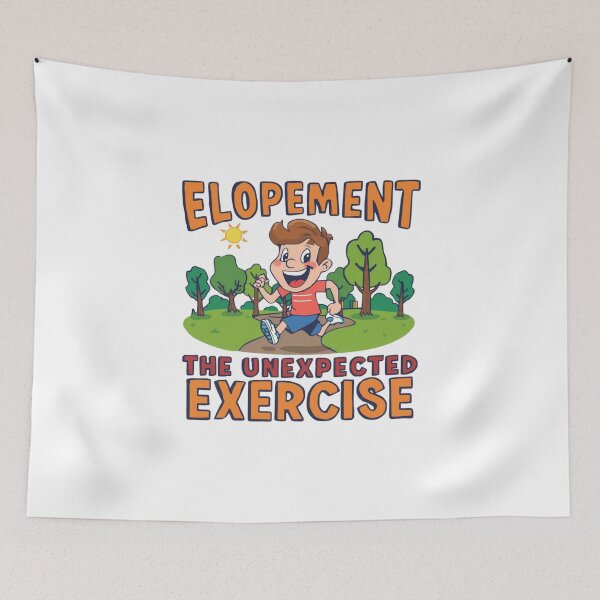 Item preview, Elopement: the unexpected exercise — funny running illustration designed and sold by Rue Market.
