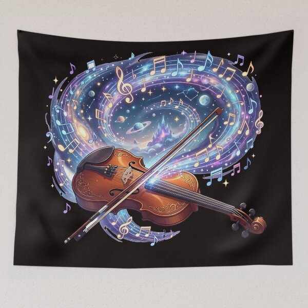 Aperçu de l'œuvre Symphonie cosmique Violon Anime Art créée et vendue par WalterAdd.