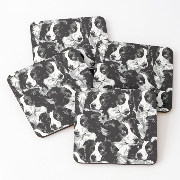 Item preview, Pattern Border Collie Faces Dog Mum Gift designed and sold by NicolasGlowArt.