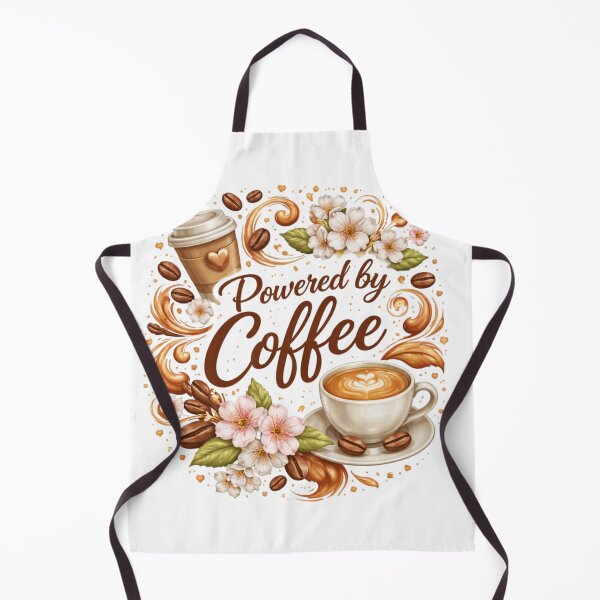 Item preview, Powered by Coffee – Cute Aesthetic Coffee Lover Quote Design designed and sold by Sanika arts .