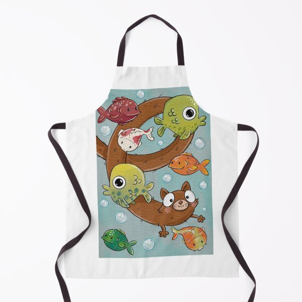 Item preview, Cute Stretchy Cat Swimming With Fish designed and sold by sankura.