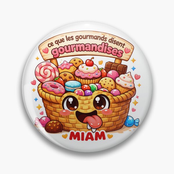 Item preview, Kawaii Gourmet Basket – Cute Illustration with Sweets and “Yum” designed and sold by Zeste d'Esprit.