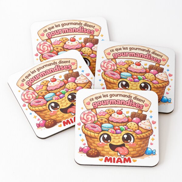 Item preview, Kawaii Gourmet Basket – Cute Illustration with Sweets and “Yum” designed and sold by Zeste d'Esprit.