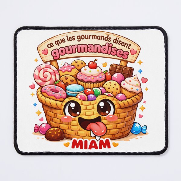 Item preview, Kawaii Gourmet Basket – Cute Illustration with Sweets and “Yum” designed and sold by Zeste d'Esprit.