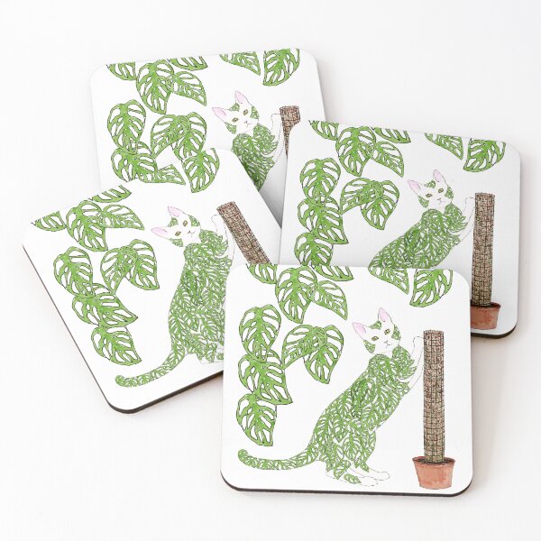 Item preview, Cat with Monstera Plant designed and sold by Julia O'Shaughnessy.