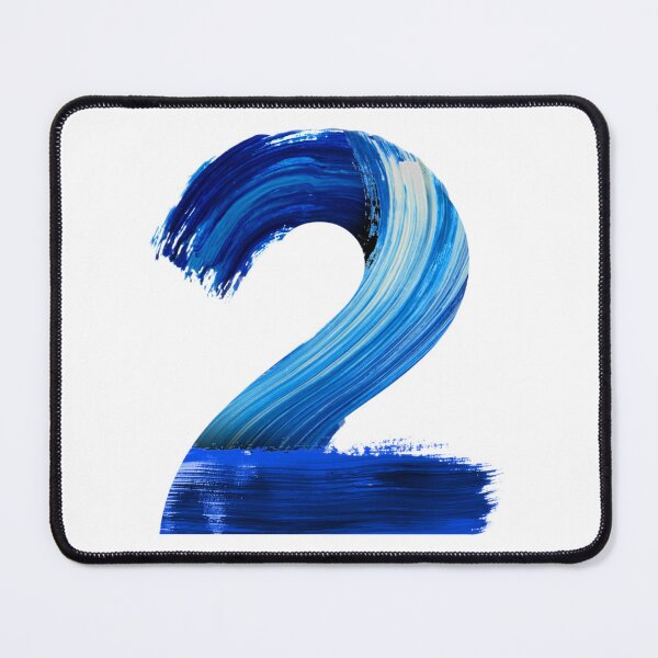 Item preview, Blue Painted Number 2 Art | Abstract Brushstroke Number Two Design designed and sold by Artsy Corner.