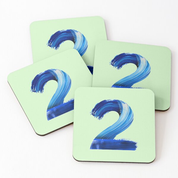Item preview, Blue Painted Number 2 Art | Abstract Brushstroke Number Two Design designed and sold by Artsy Corner.