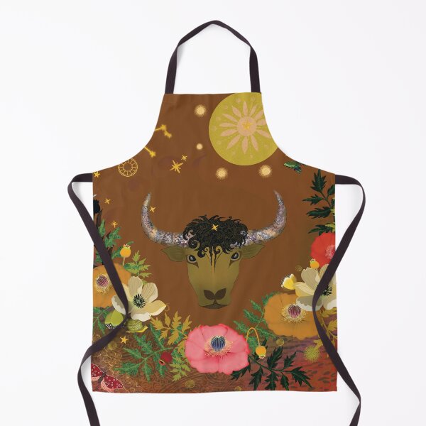 Item preview, Celestial Taurus: Earthy Zodiac Bull with Whimsical Florals designed and sold by phatlizzardart.