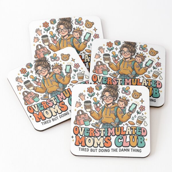 Item preview, Overstimulated Moms Club Sticker - Tired But Doing The Damn Thing designed and sold by taylortails.