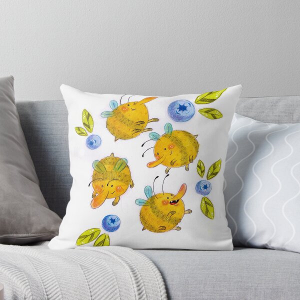 Item preview, Cute Big Nose Bees and Blueberries designed and sold by sankura.