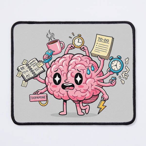 Item preview, Kawaii ADHD Overwhelmed Brain Cartoon designed and sold by SholoStudio.