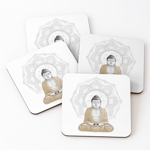 Item preview, Buddha Padma Watercolor - Slate Coal Fawn - Fog Halo designed and sold by Irene Estelle.